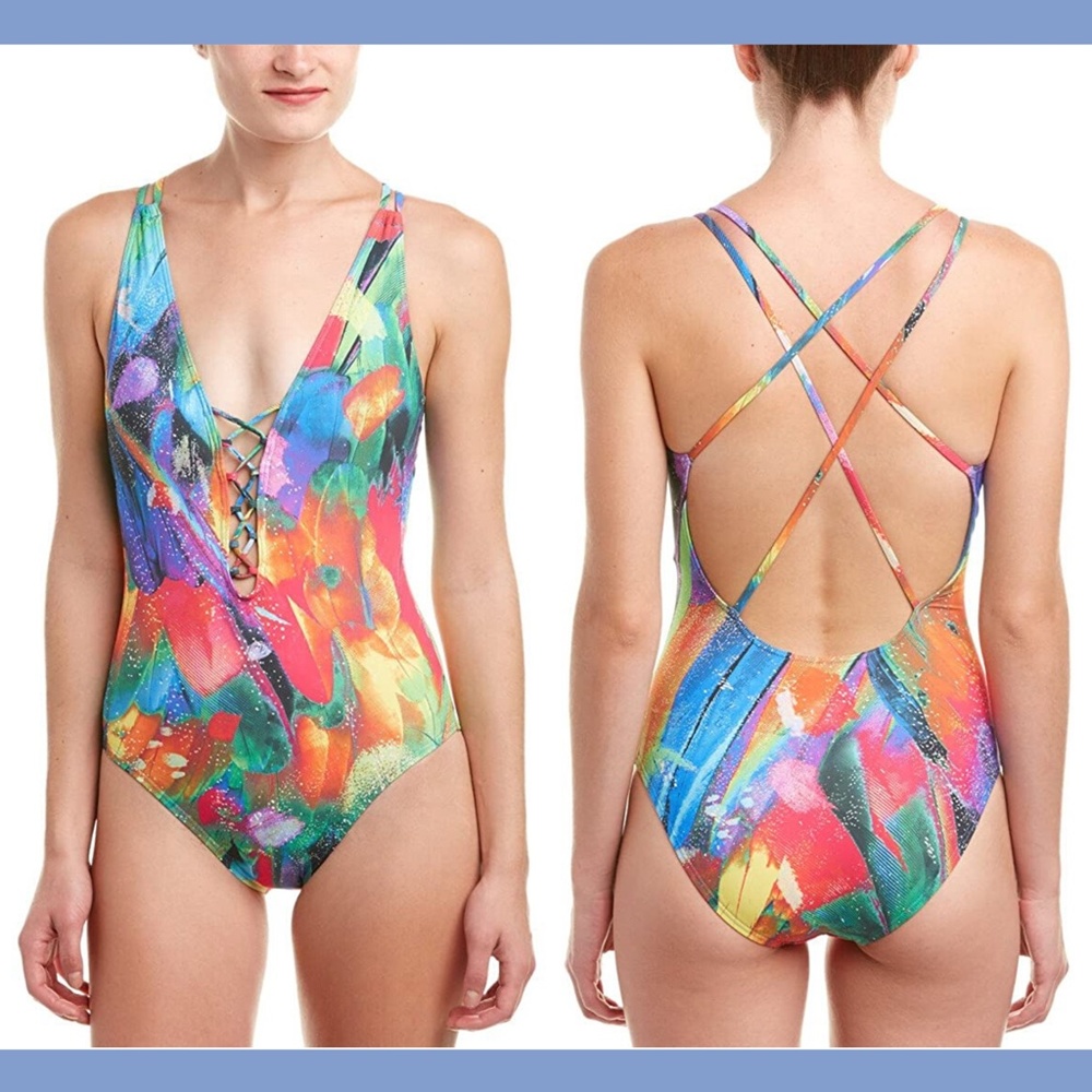 NWT La Blanca Feathering Colors One‎ piece swimsuit